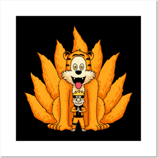 Hobbes tail as Calvin's protector Posters and Art